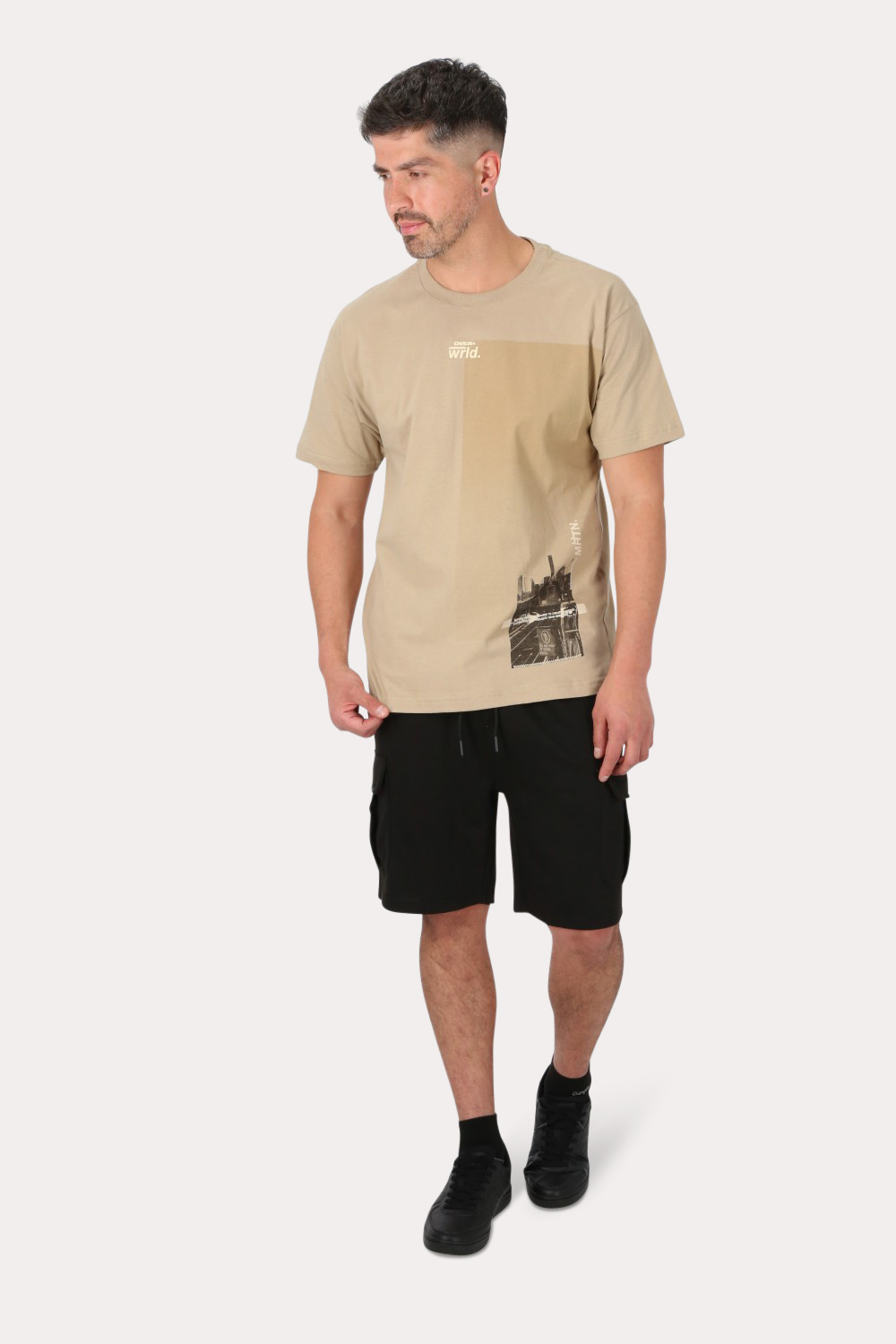 POLERA MC BASICA CAMEL  BEIGE OVERCORE - 4