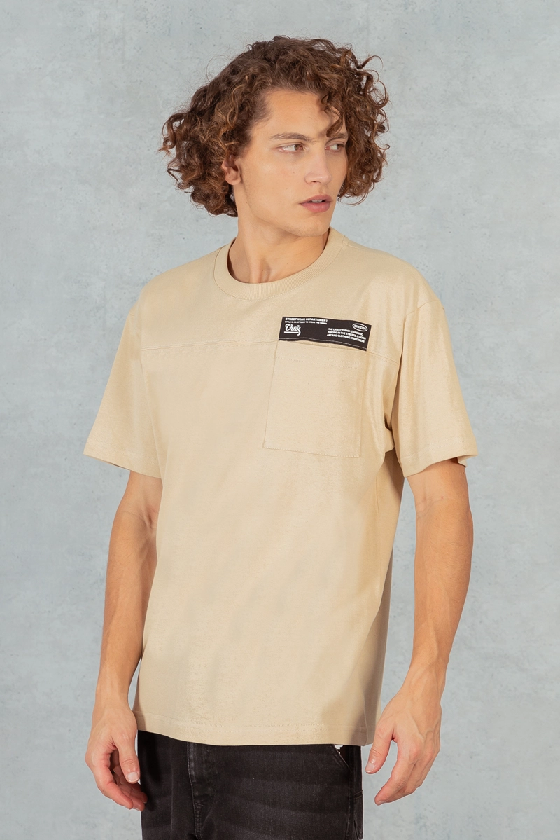 POLERA MC ESPECIAL PATCH BEIGE OVERCORE - 1