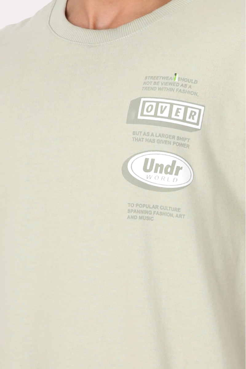 POLERA MC BASICA LOOSE FIT  VERDE GANGSTER - 3