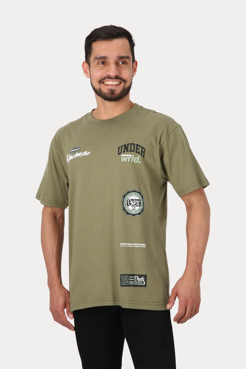 POLERA MC BASICA LOOSE FIT 2  VERDE OVERCORE - 1