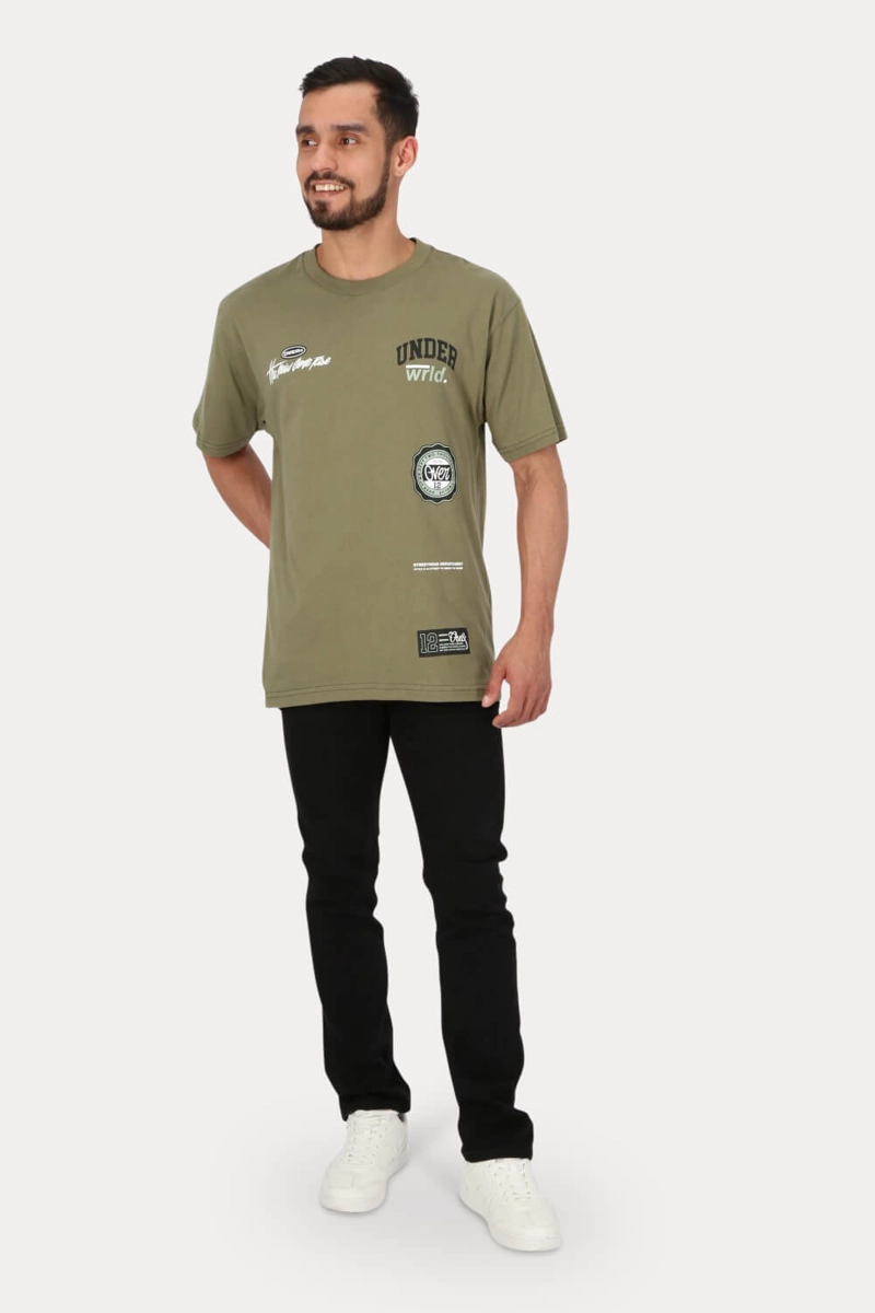 POLERA MC BASICA LOOSE FIT 2  VERDE OVERCORE - 4
