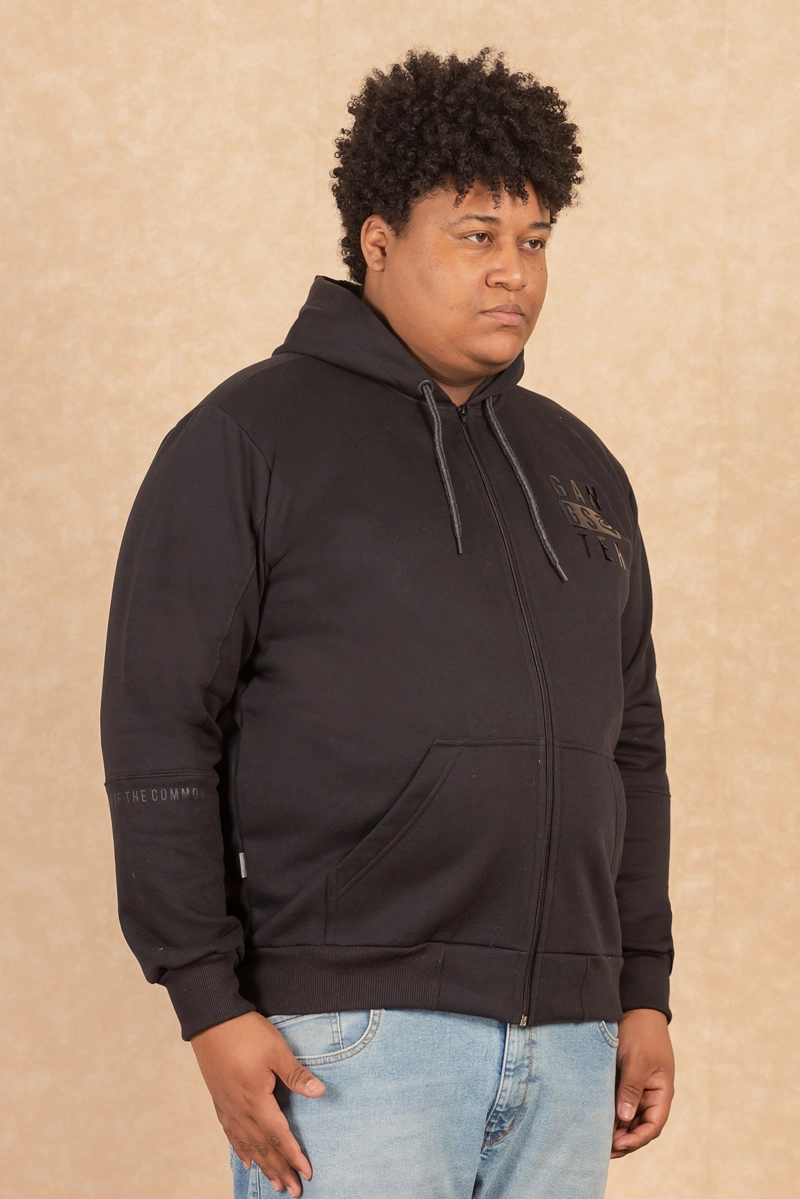 PLUS POLERON FULL ZIPPER FLEECE OUUT NEGRO GANGSTER - 6