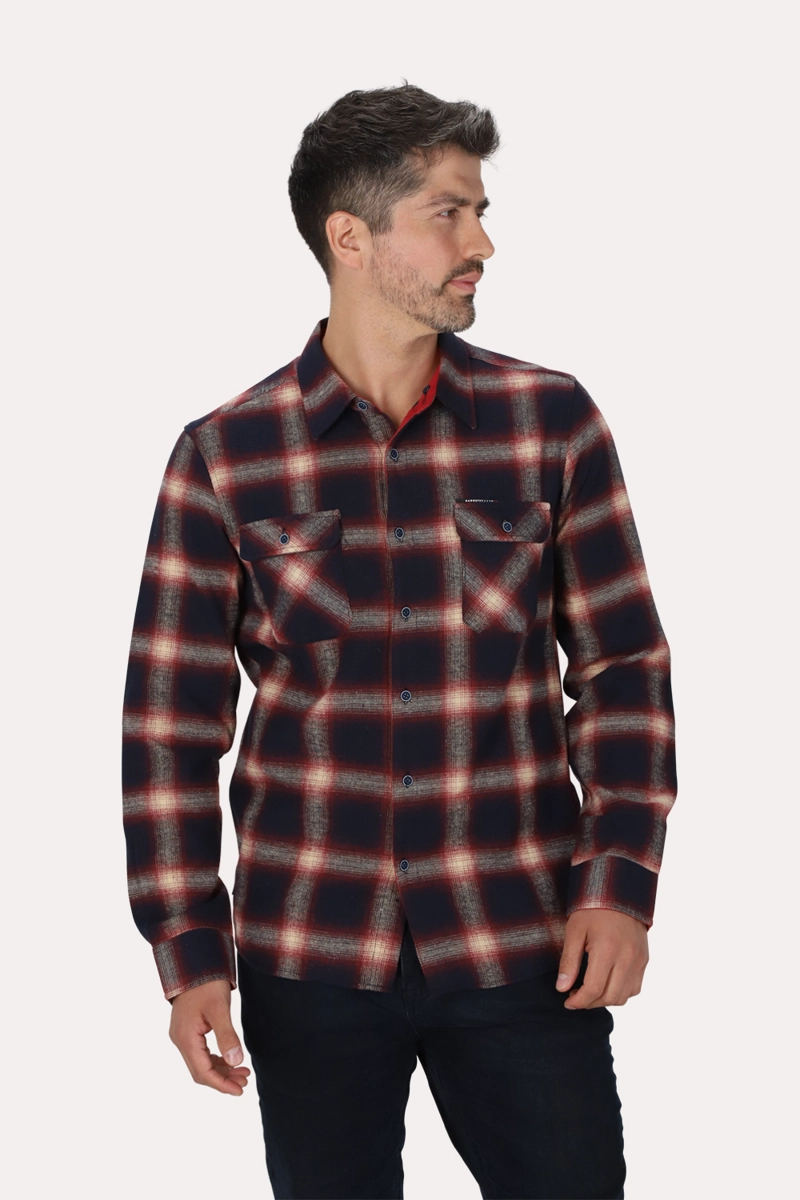 CAMISA ML FRANELA BRAVEN AZUL MARINO GANGSTER - 1
