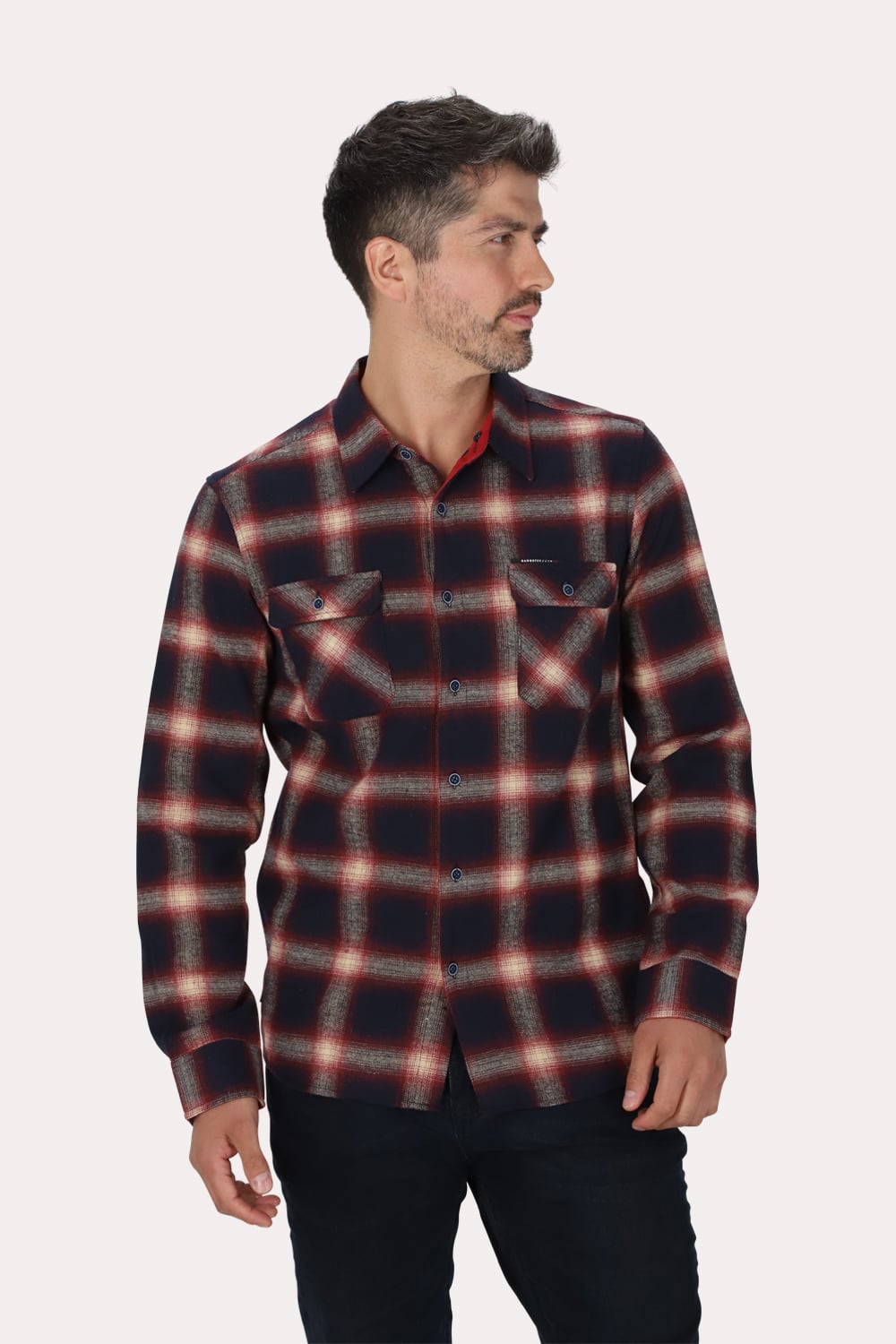 CAMISA ML FRANELA BRAVEN AZUL MARINO GANGSTER - 1