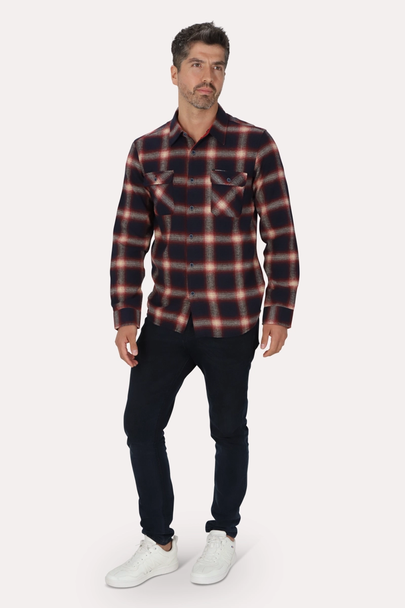 CAMISA ML FRANELA BRAVEN AZUL MARINO GANGSTER - 3