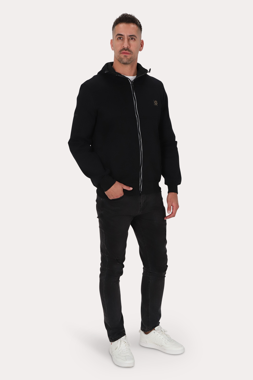 POLERON FULL ZIPPER FLEECE POSTED NEGRO GANGSTER - 4