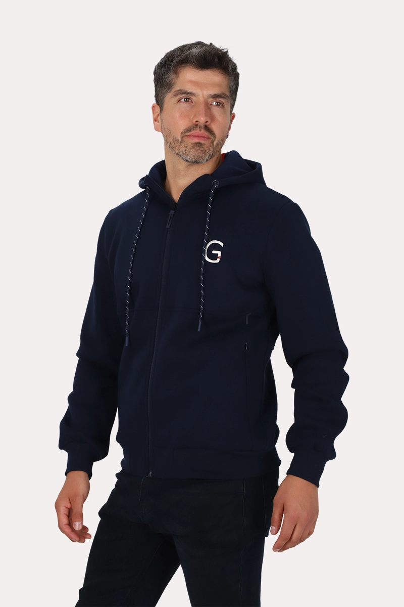 POLERON FULL ZIPPER FLEECE OUTPOST AZUL GANGSTER - 1