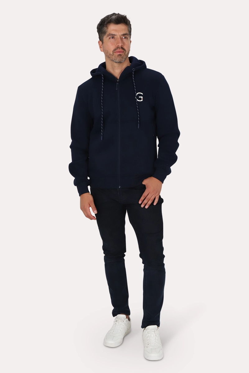 POLERON FULL ZIPPER FLEECE OUTPOST AZUL GANGSTER - 3