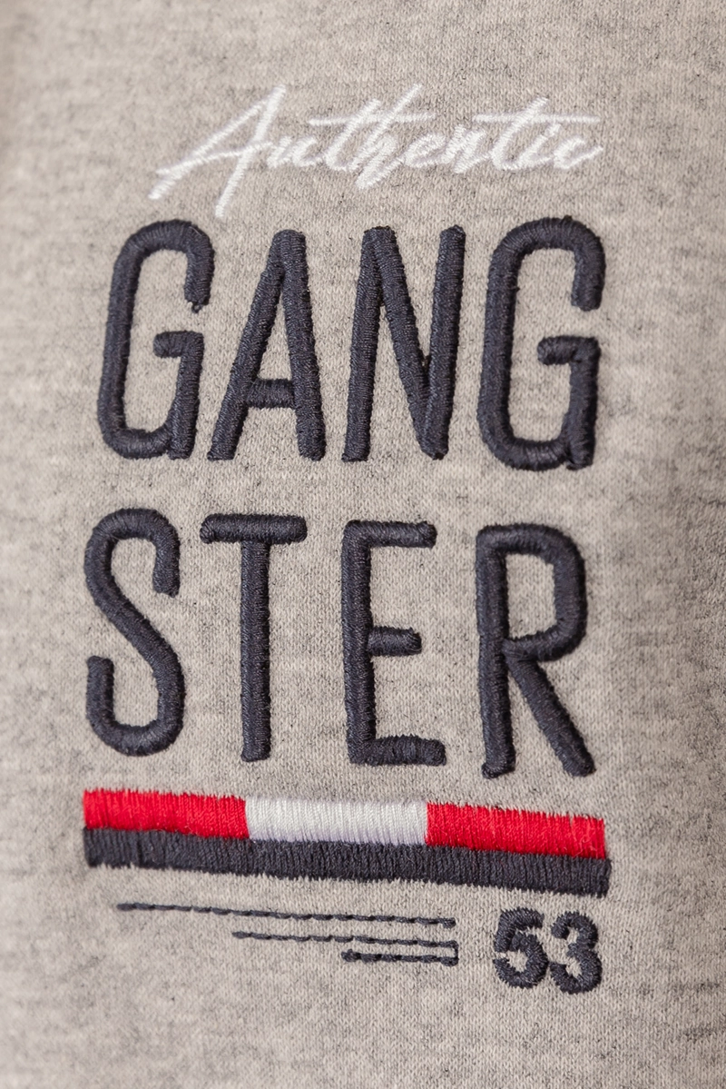 POLERON FULL ZIPPER FLEECE BORDER AZUL MARINO GANGSTER - 4