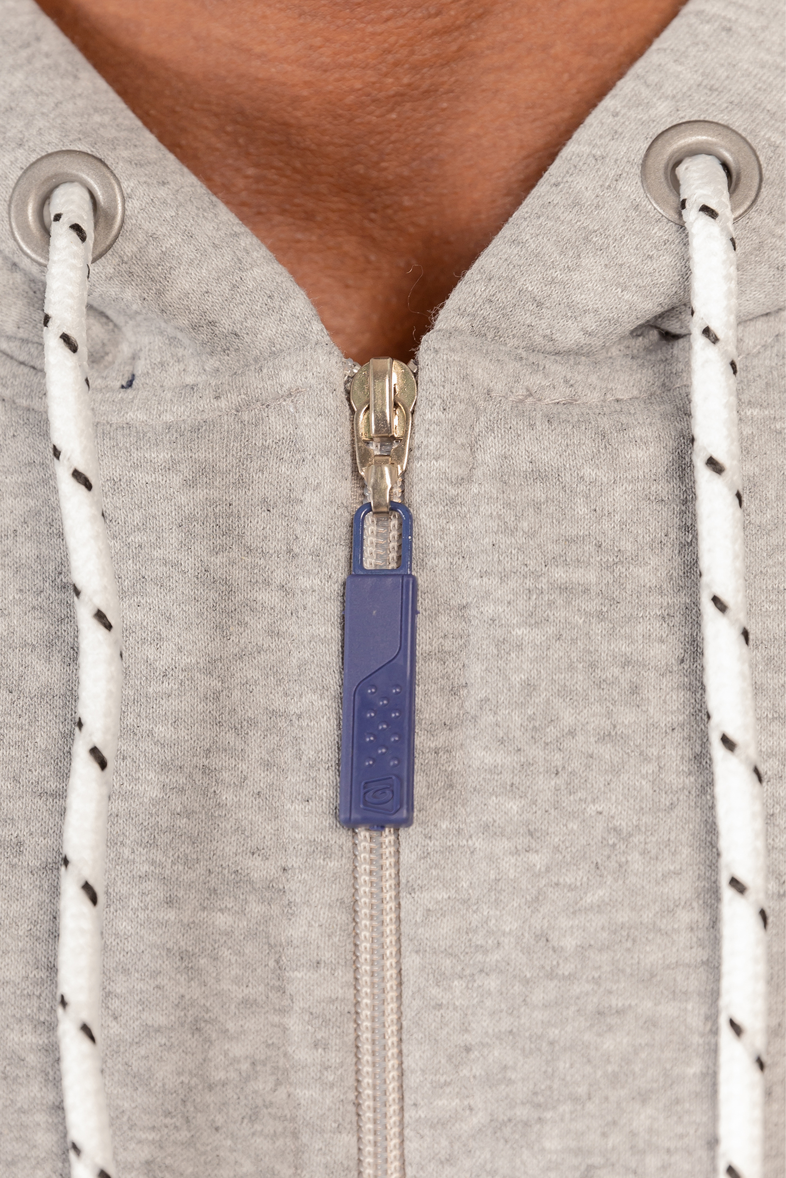 POLERON FULL ZIPPER FLEECE BORDER AZUL MARINO GANGSTER - 5