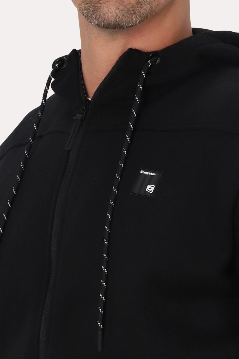 POLERON FULL ZIPPER FLEECE BLOCK NEGRO GANGSTER - 3