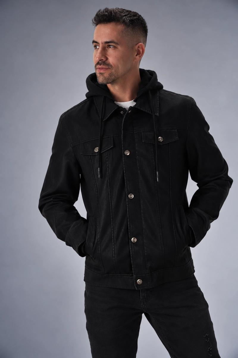 CHAQUETA PU RAVELL NEGRO GANGSTER - 1