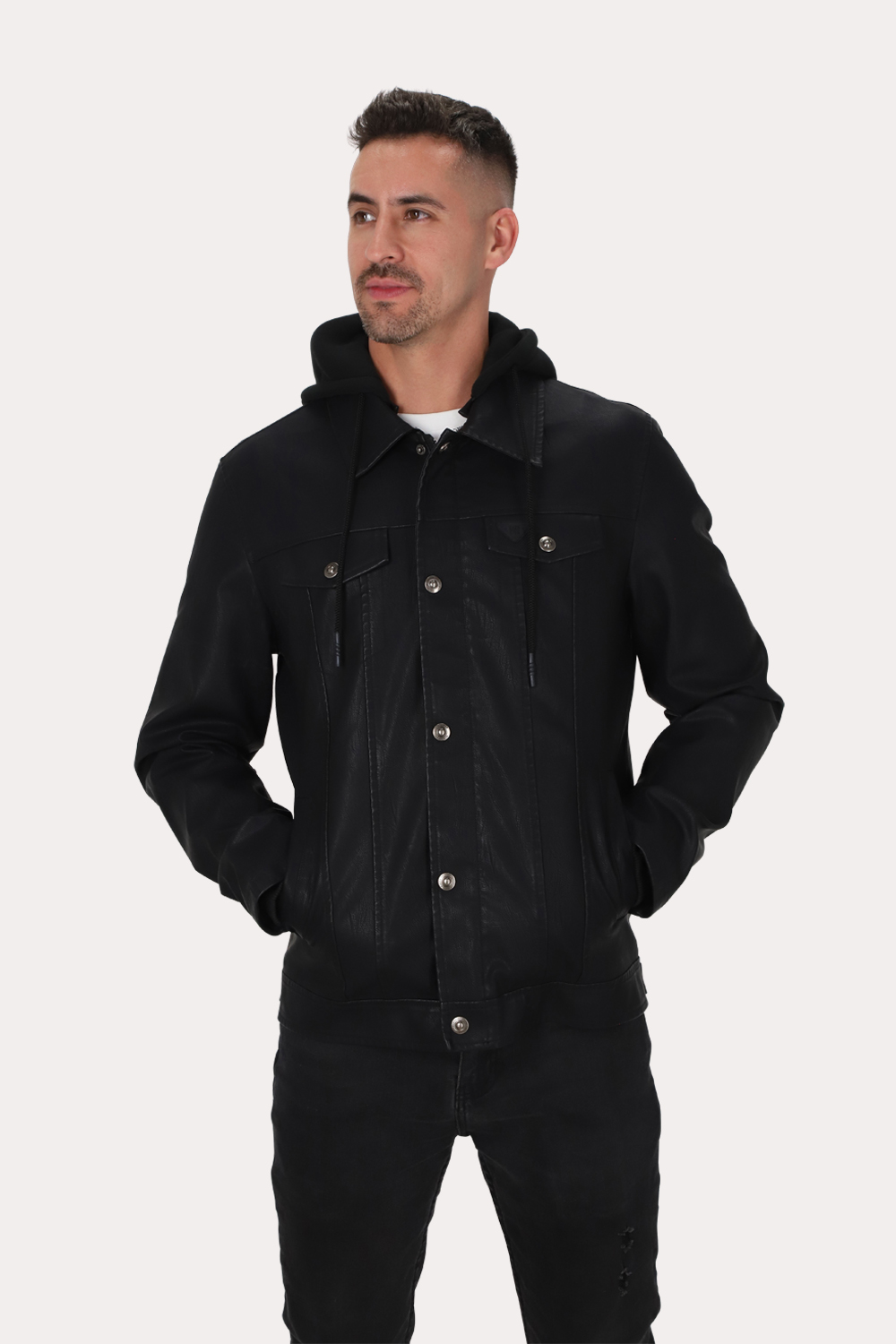 CHAQUETA PU RAVELL NEGRO GANGSTER - 1