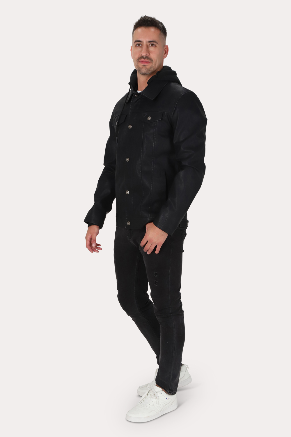 CHAQUETA PU RAVELL NEGRO GANGSTER - 3