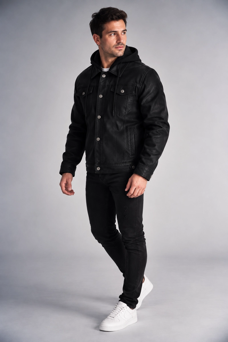CHAQUETA PU RAVELL NEGRO GANGSTER - 4