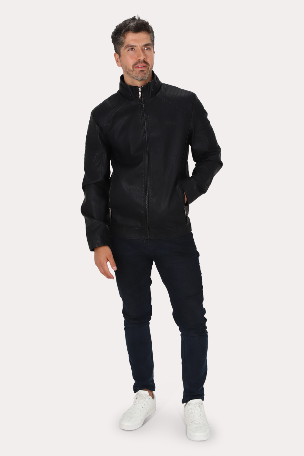 CHAQUETA PU ASPHALT NEGRO GANGSTER - 2