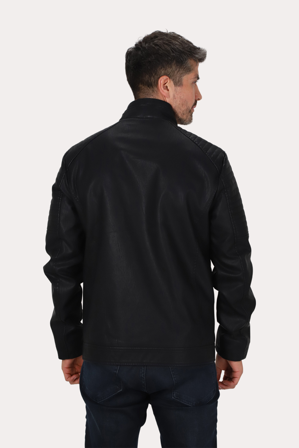 CHAQUETA PU ASPHALT NEGRO GANGSTER - 3