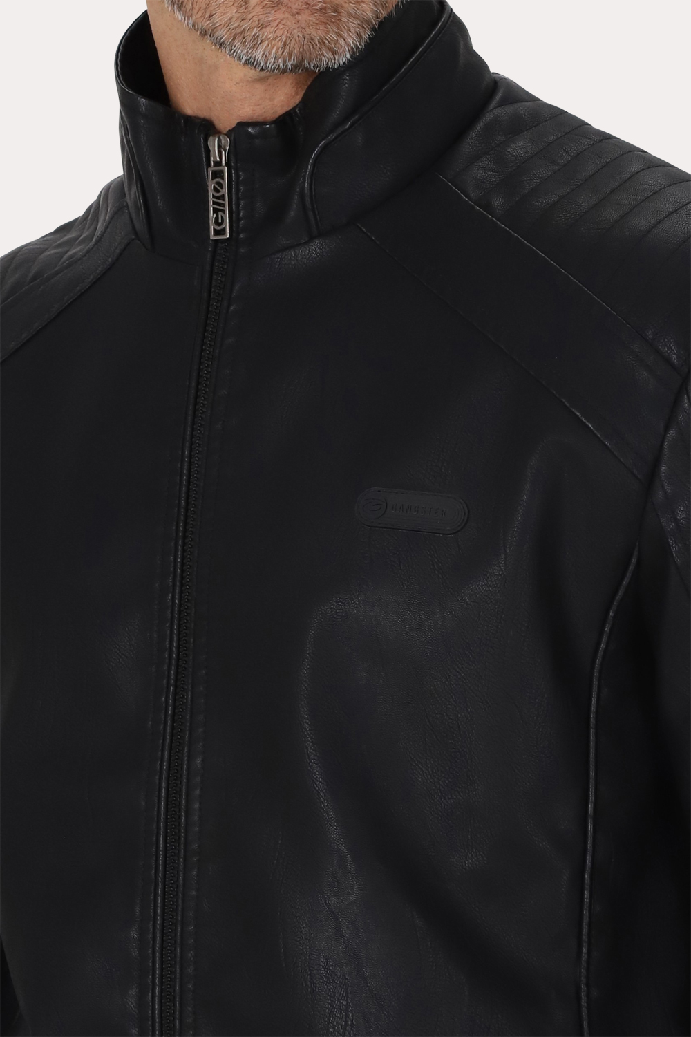 CHAQUETA PU ASPHALT NEGRO GANGSTER - 4