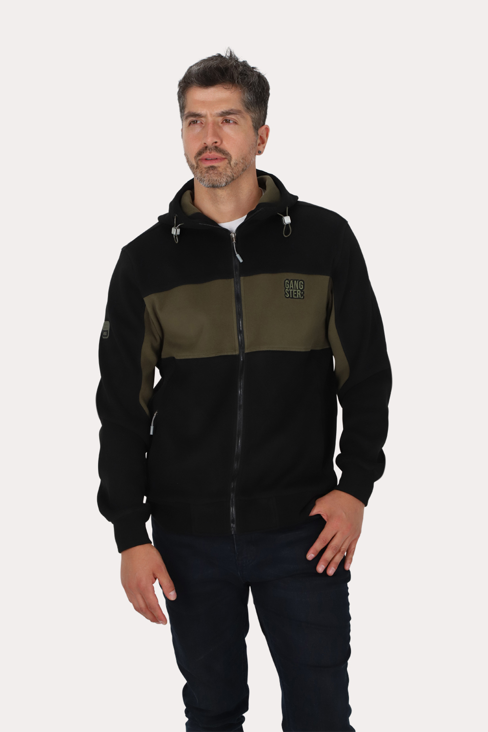 POLERON FULL ZIPPER POLARIX NEGRO GANGSTER - 1