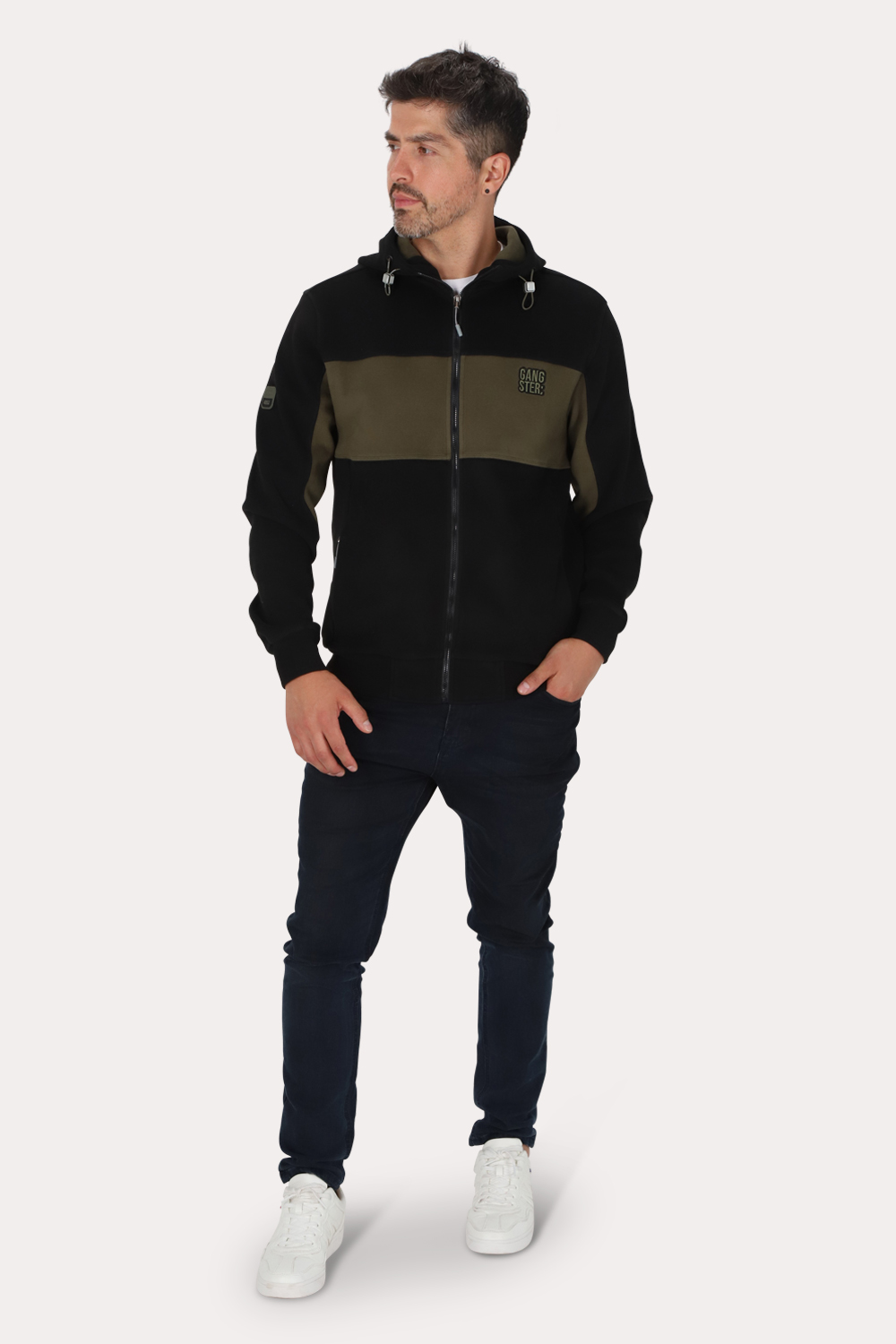 POLERON FULL ZIPPER POLARIX NEGRO GANGSTER - 4