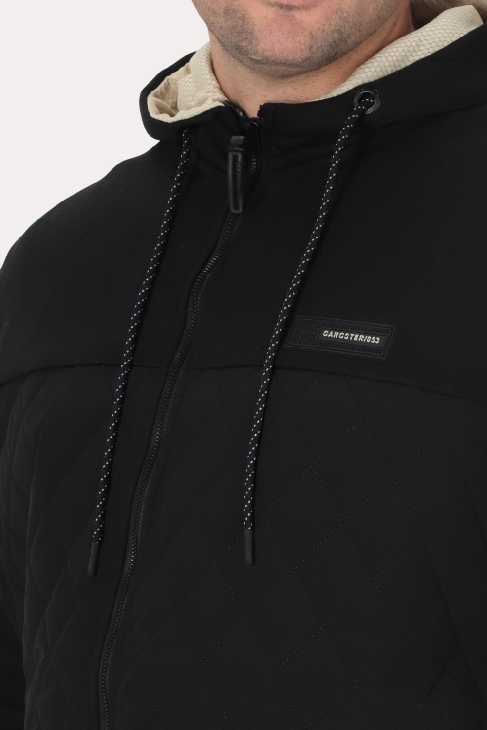 PLUS POLERON HIBRIDAS PATCHWORK NEGRO GANGSTER - 3