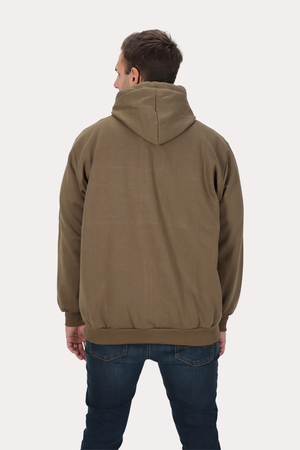 PLUS POLERON FULL ZIPPER FLEECE PANEL EN COLOR CAFE GANGSTER - 2