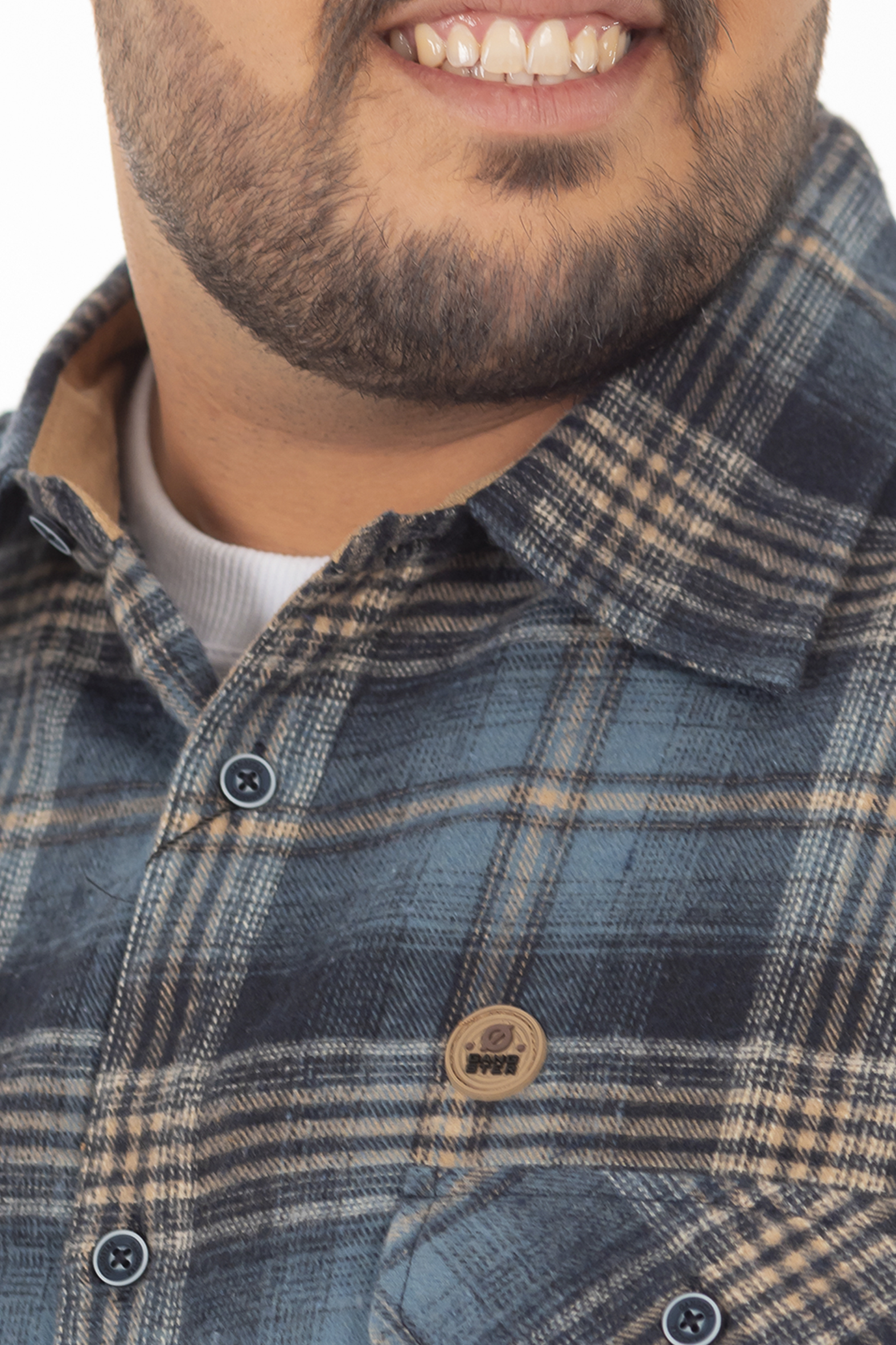 PLUS CAMISA ML FRANELA NORTHWOOD AZUL MARINO GANGSTER - 4
