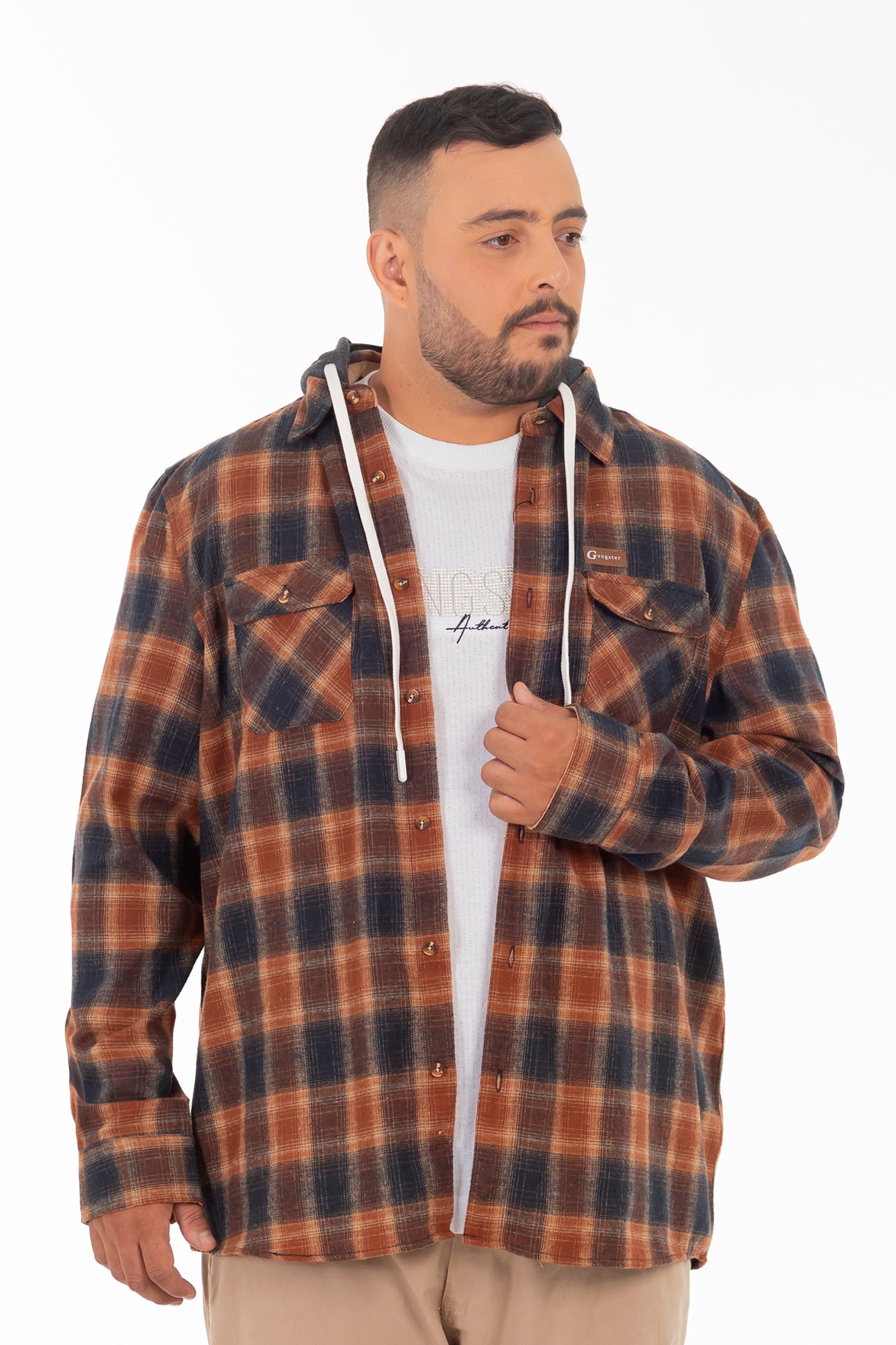 PLUS CAMISA ML FRANELA GRIZZLY CAFE GANGSTER - 1