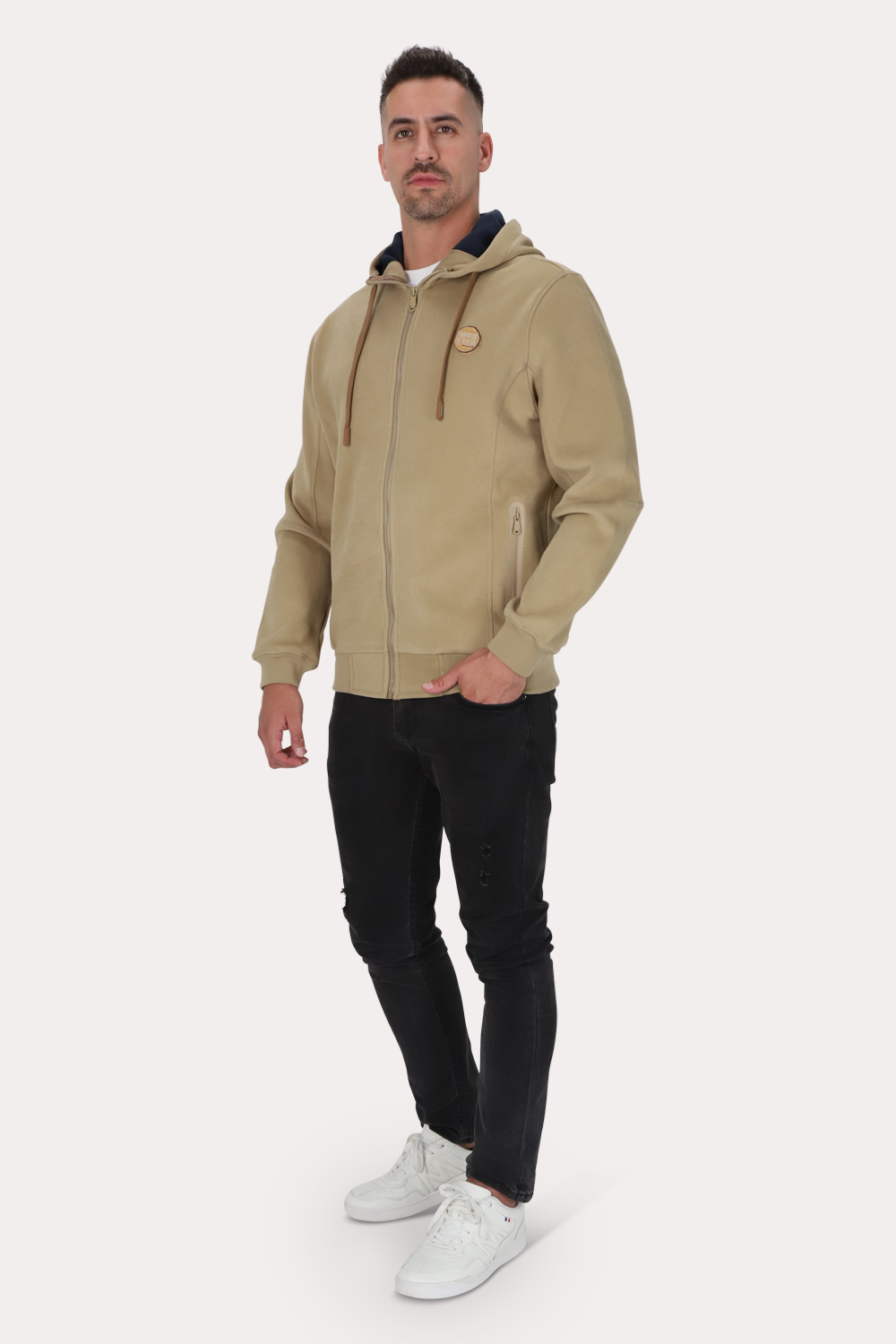 POLERON FULL ZIPPER OUTLAND AZUL MARINO GANGSTER - 4
