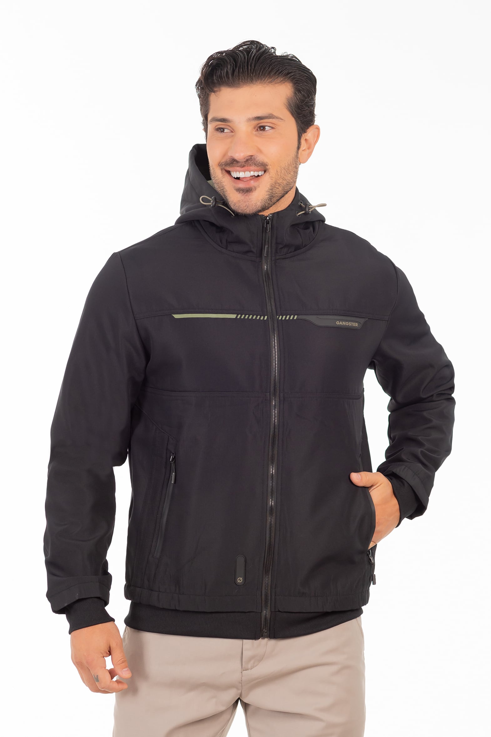 CHAQUETA FULL ZIPPER WINDRAX AZUL MARINO MEZCLA GANGSTER - 1