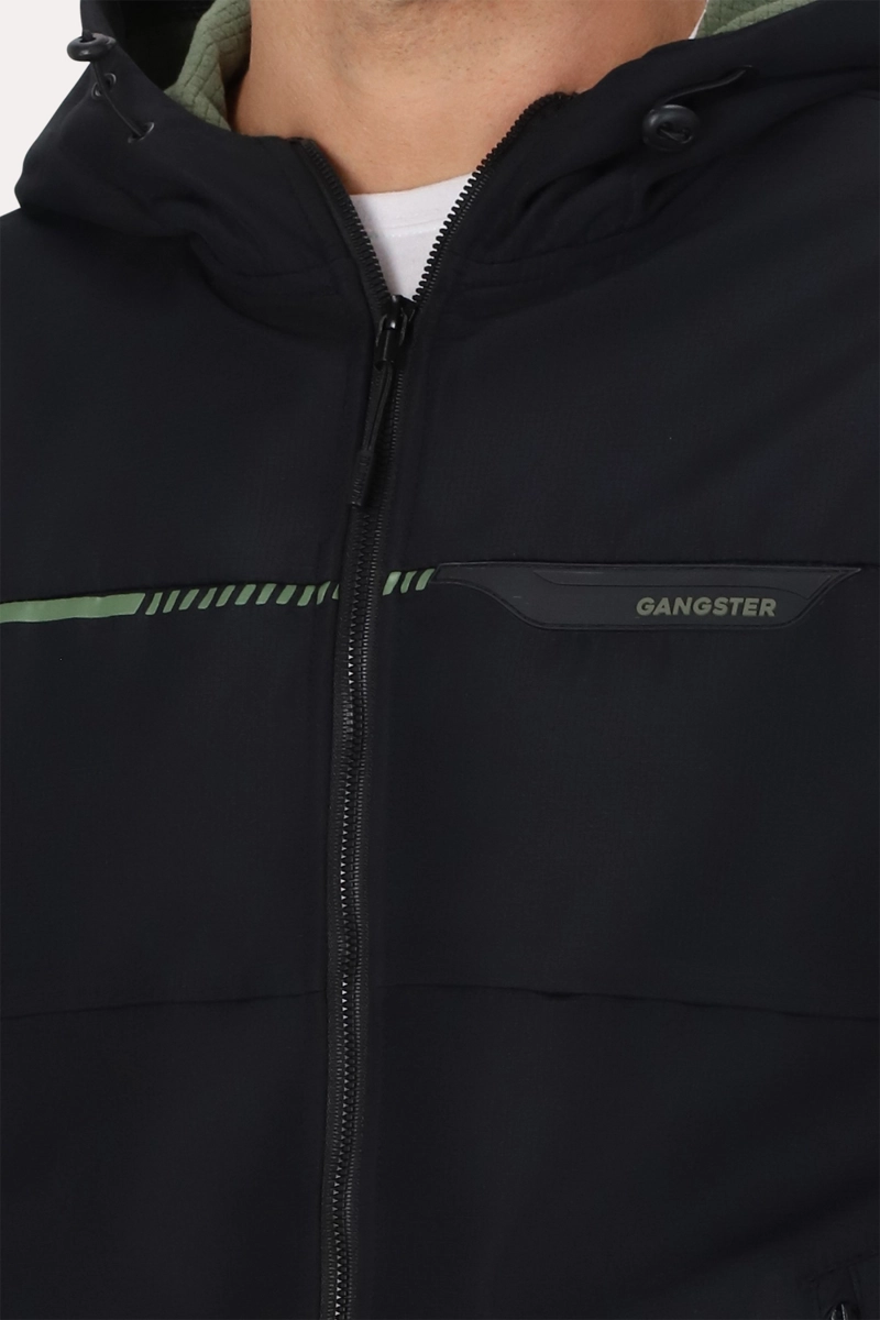 CHAQUETA FULL ZIPPER WINDRAX NEGRO GANGSTER - 4