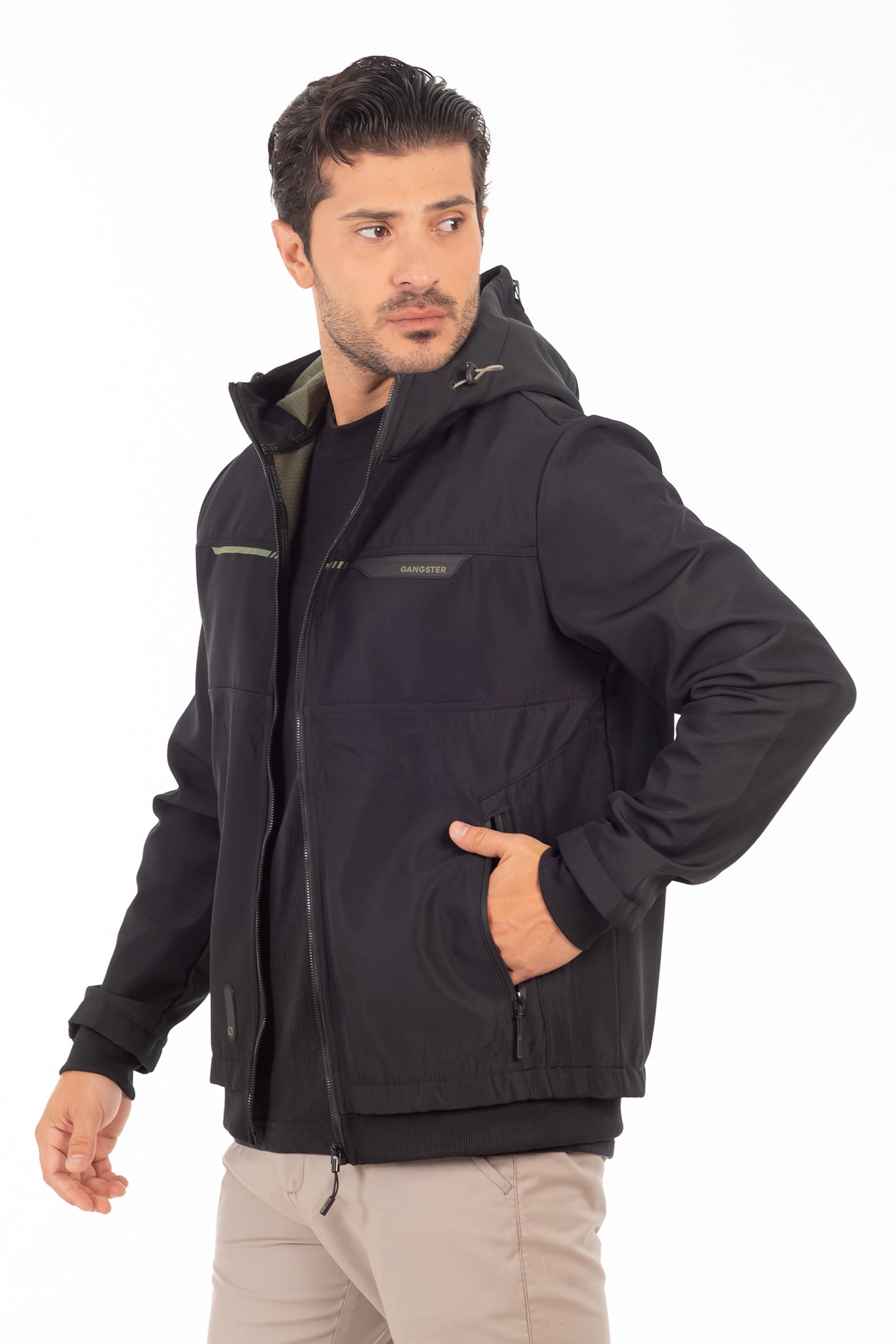 CHAQUETA FULL ZIPPER WINDRAX AZUL MARINO MEZCLA GANGSTER - 5