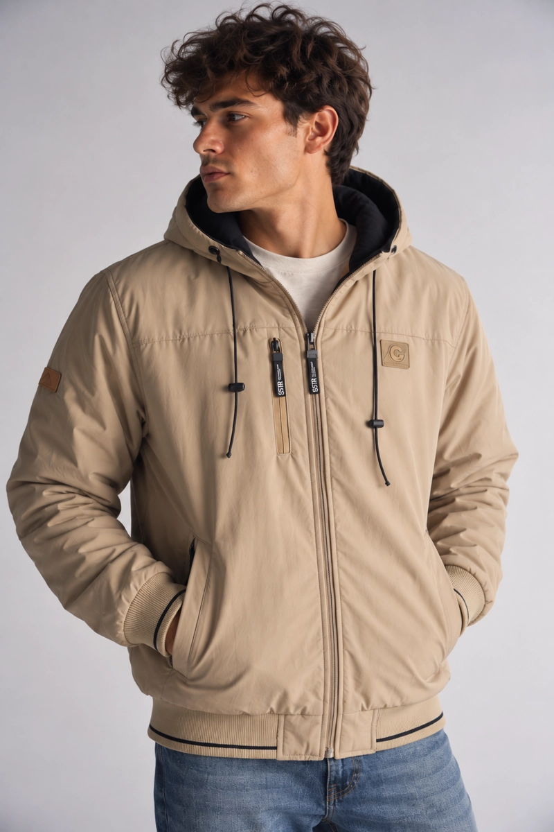 CORTAVIENTO REVERSIBLE DUAL BEIGE GANGSTER - 1