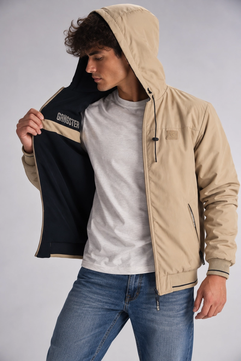 CORTAVIENTO REVERSIBLE DUAL BEIGE GANGSTER - 3