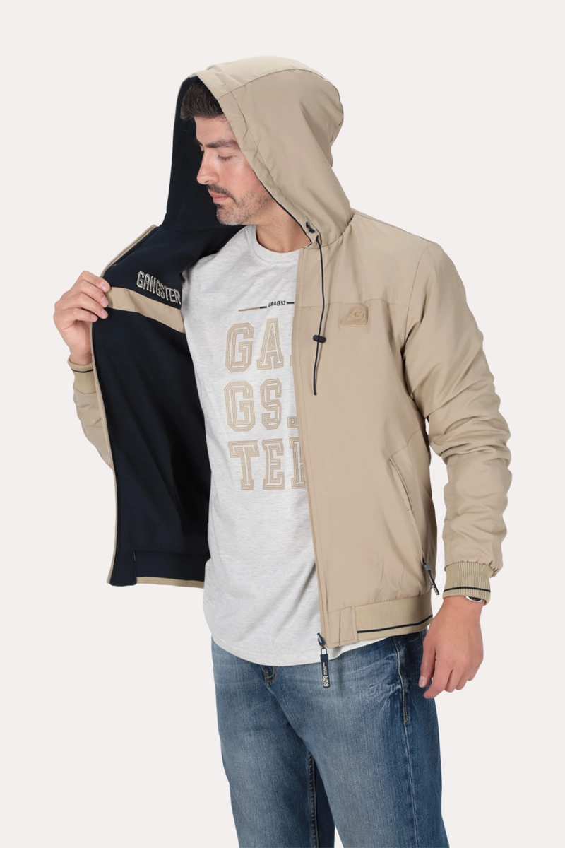 CORTAVIENTO REVERSIBLE DUAL BEIGE GANGSTER - 6