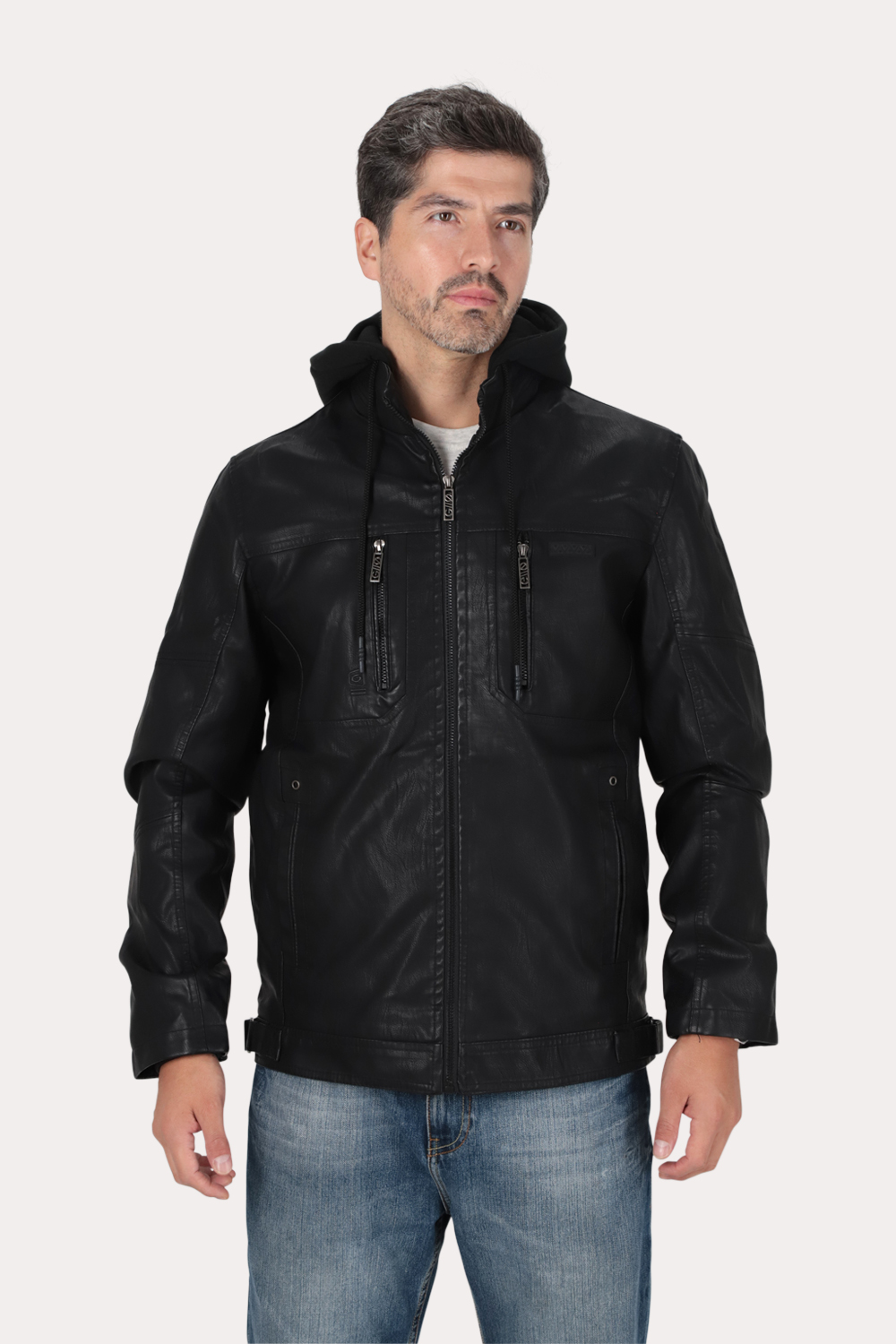 CHAQUETA PU BLACKTIDE NEGRO GANGSTER - 1