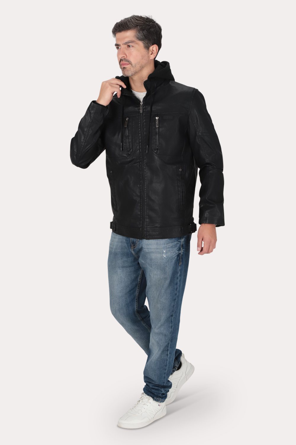 CHAQUETA PU BLACKTIDE NEGRO GANGSTER - 4