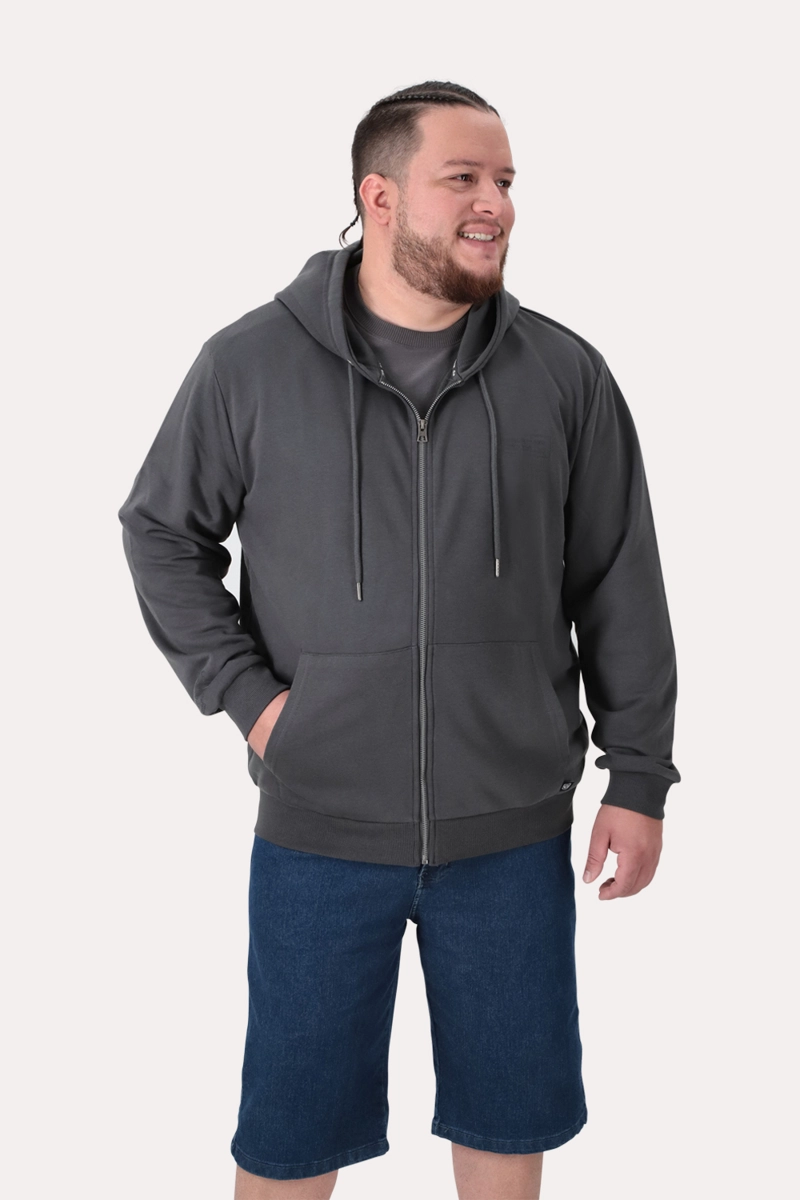 PLUS POLERON FULLZIPER FLEECE LOOP GRIS - 1