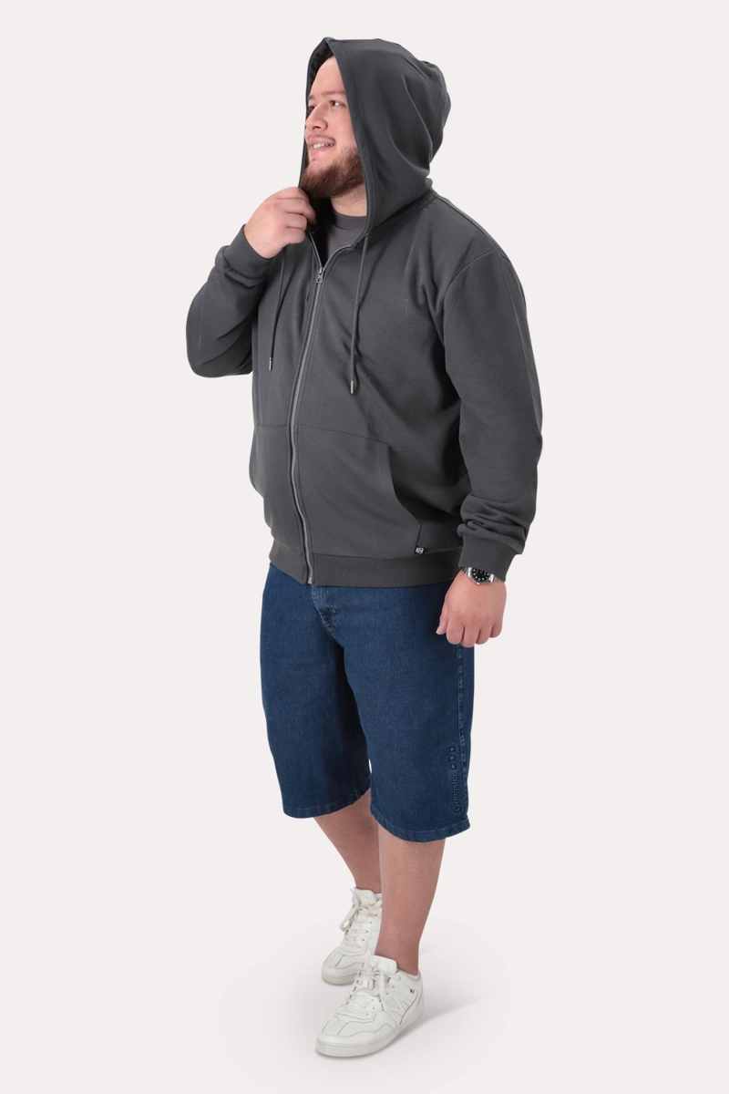 PLUS POLERON FULLZIPER FLEECE LOOP GRIS - 4