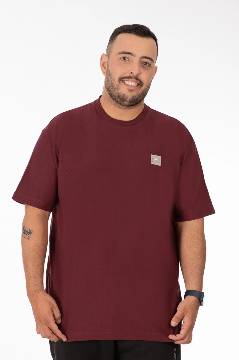 PLUS POLERA MC TEXTURA FOGGY BURDEO - 1