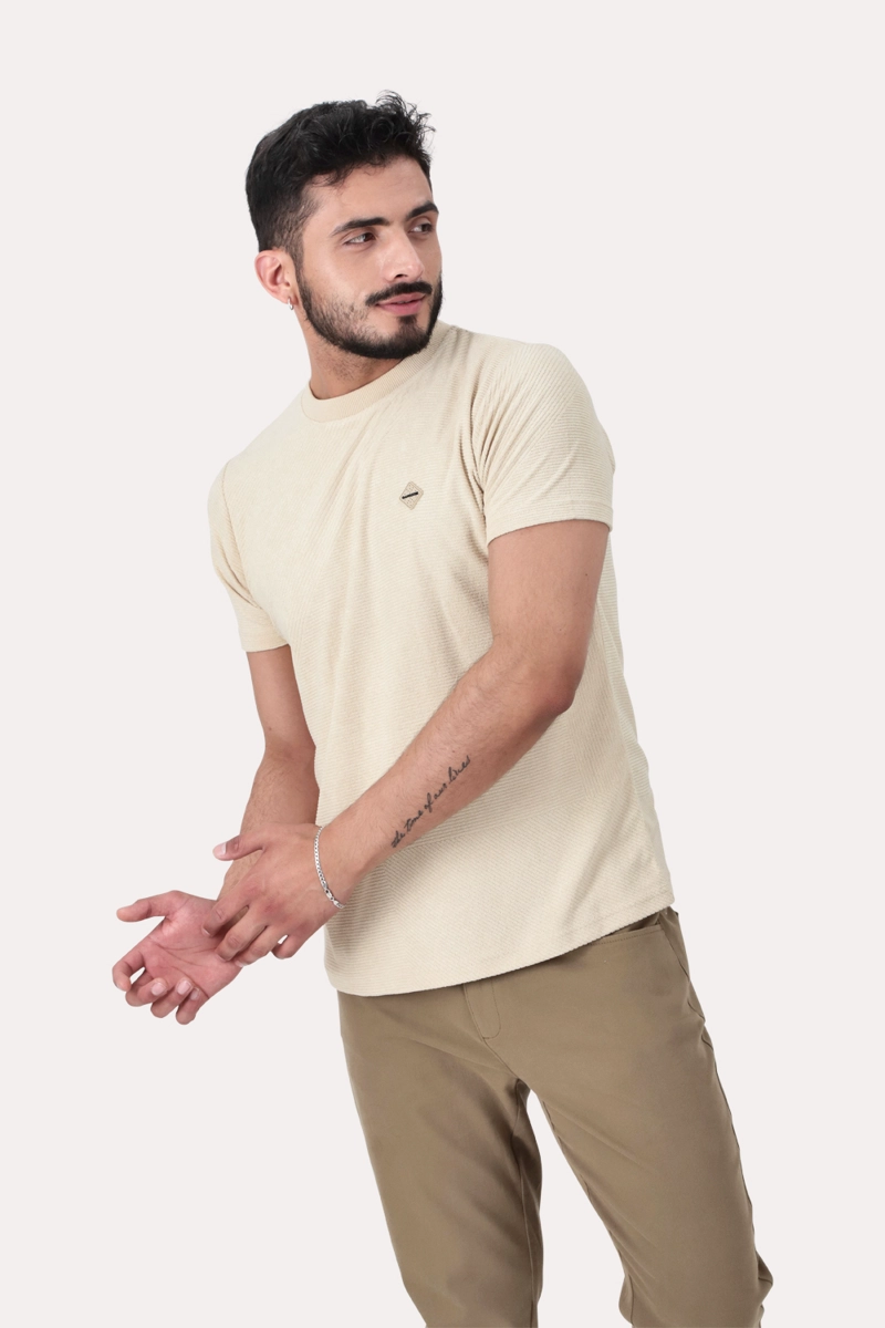 POLERA MC JAQUARD CONEY BEIGE - 1