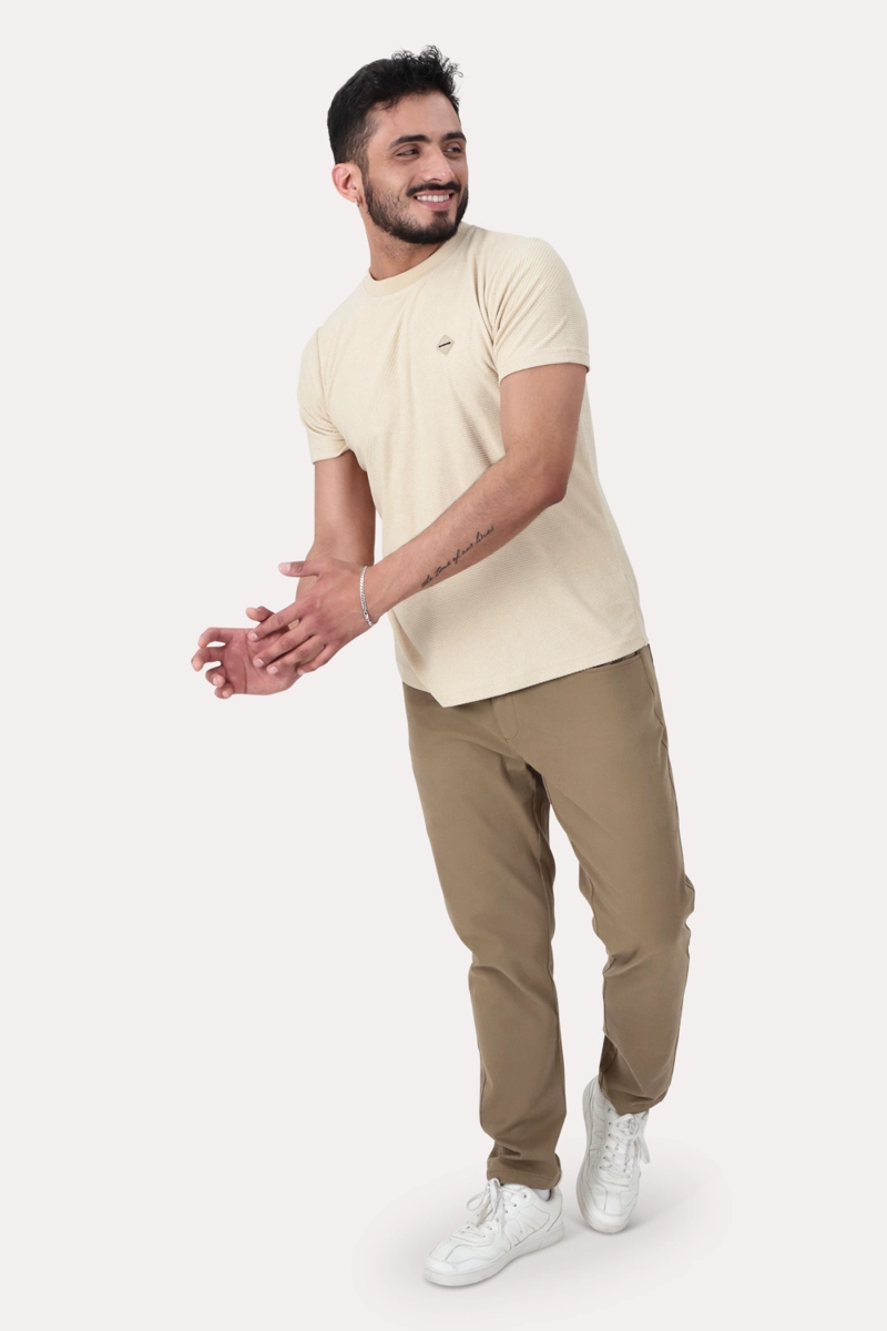 POLERA MC JAQUARD CONEY BEIGE - 4