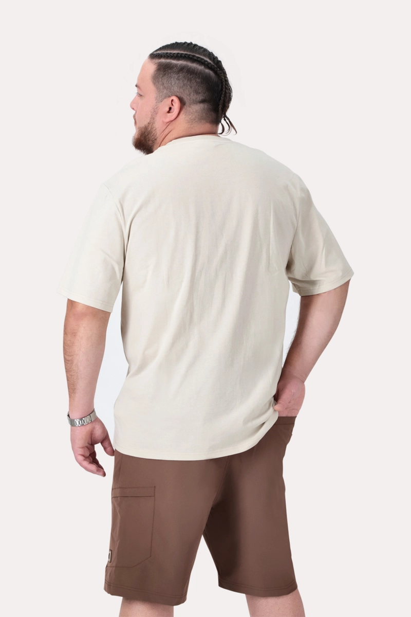 PLUS POLERA MC BASICA UNION SQ BEIGE - 2