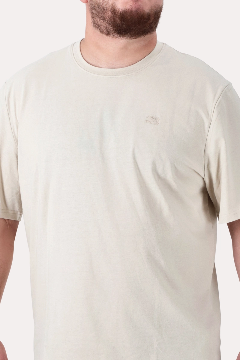 PLUS POLERA MC BASICA UNION SQ BEIGE - 3