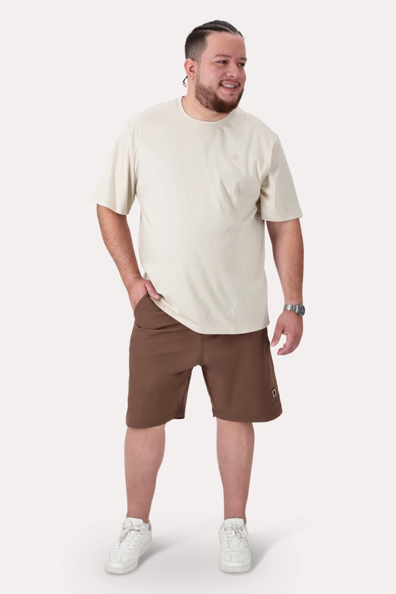 PLUS POLERA MC BASICA UNION SQ BEIGE - 4