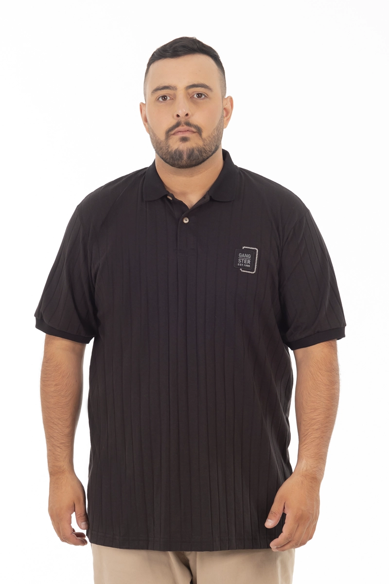 PLUS POLERA CUELLO TEXTURA BRIXTON CAFE - 1