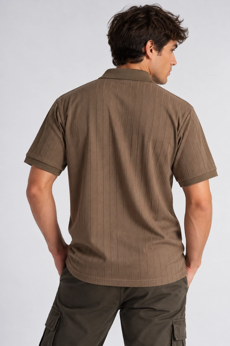 PLUS POLERA CUELLO TEXTURA BRIXTON NEGRO - 2
