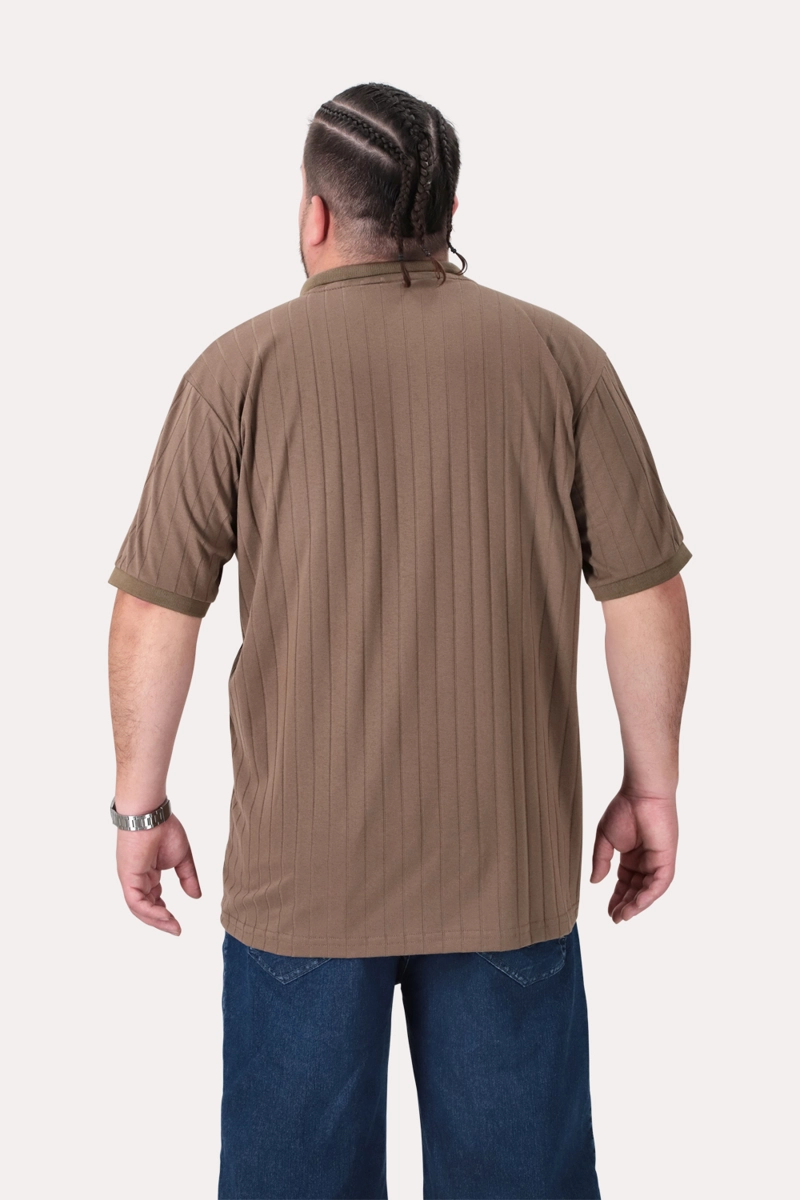 PLUS POLERA CUELLO TEXTURA BRIXTON CAFE - 2