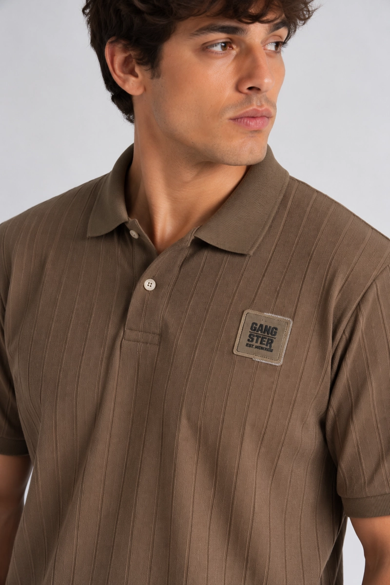 PLUS POLERA CUELLO TEXTURA BRIXTON NEGRO - 3