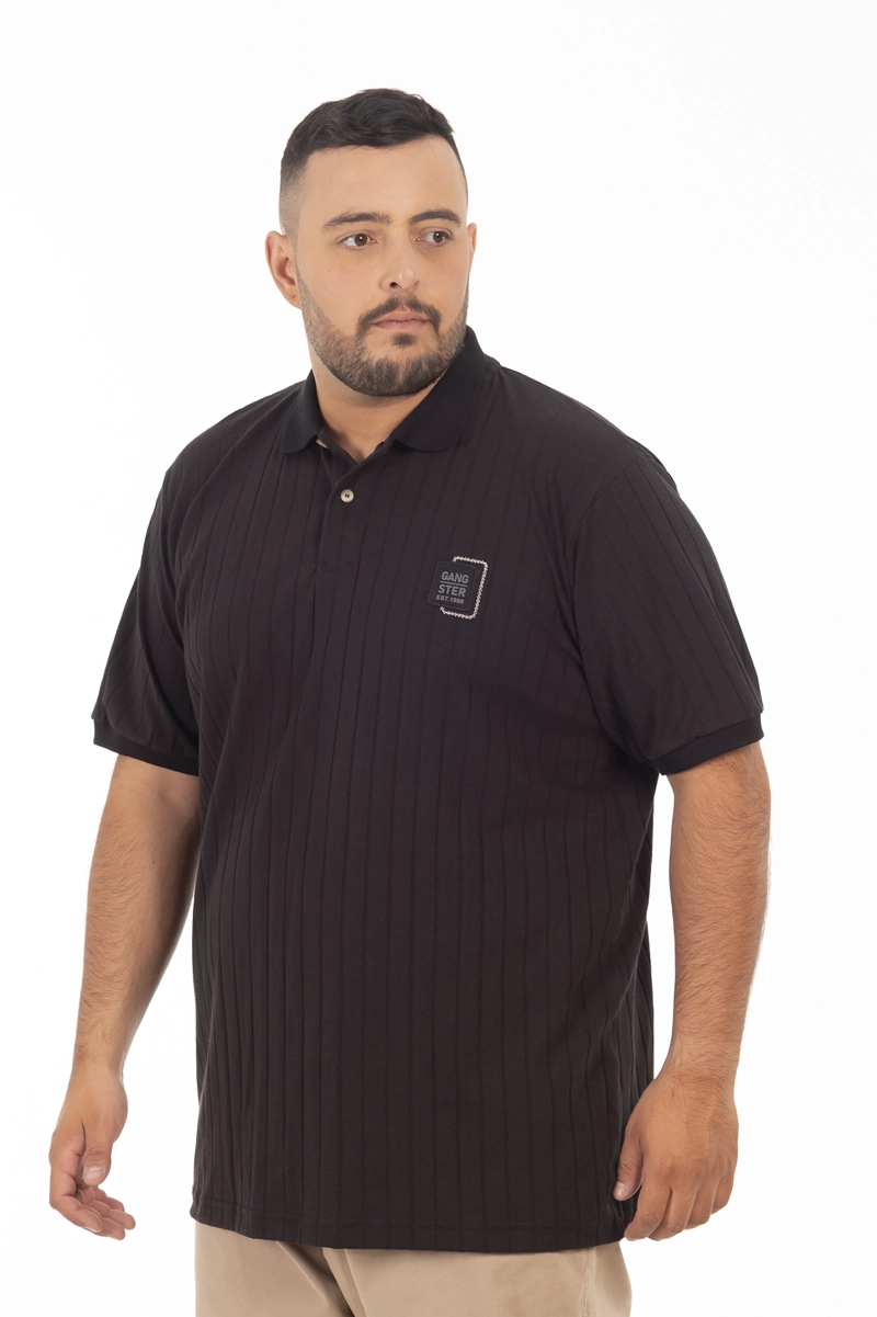 PLUS POLERA CUELLO TEXTURA BRIXTON CAFE - 3